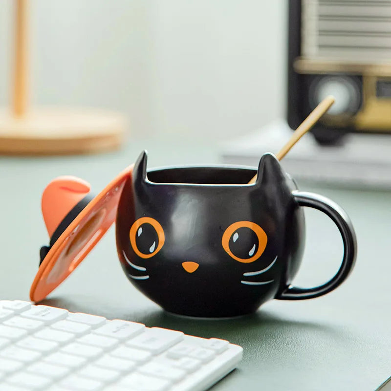 MysticCat Mug™ – ふた付きカワイイ猫マグカップ