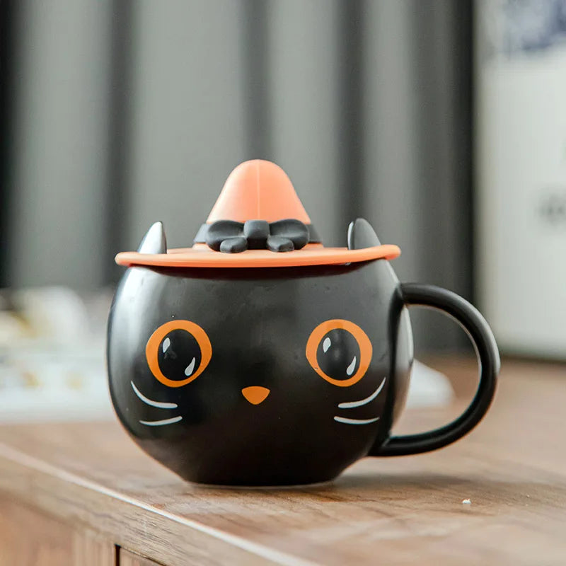 MysticCat Mug™ – ふた付きカワイイ猫マグカップ